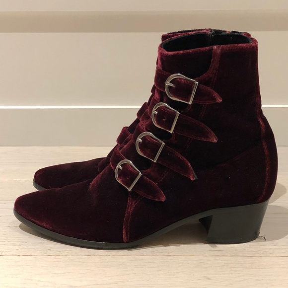 Modern Vice Shoes - Modern Vice Burgundy Velvet Jett Boot